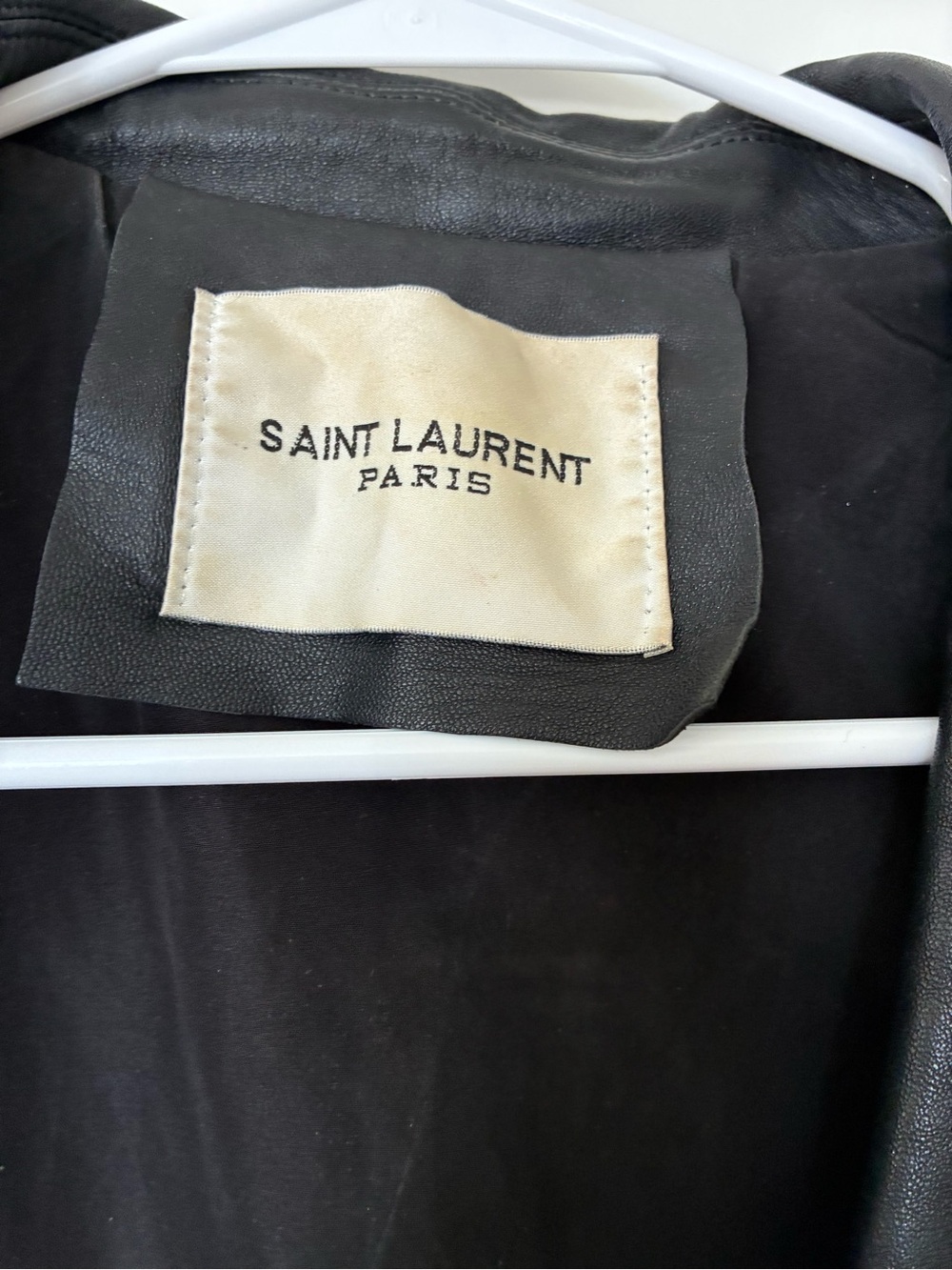 Saint Laurent Black Leather Moto Jacket with Silver Hardware - Picture 2 of 7